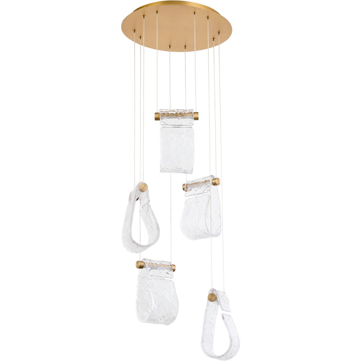 Oxygen Lighting 3-6102-40 Veer 5 Light 16 inch Aged Brass Pendant Ceiling Light