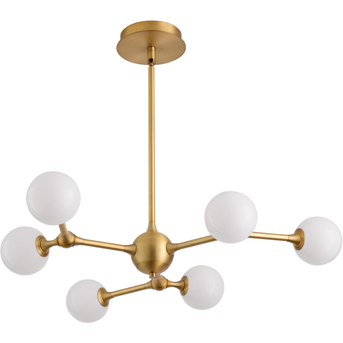 Oxygen Lighting 3-646-56 Orbe 6 Light 29.5 inch Brushed Brass Chandelier Ceiling Light