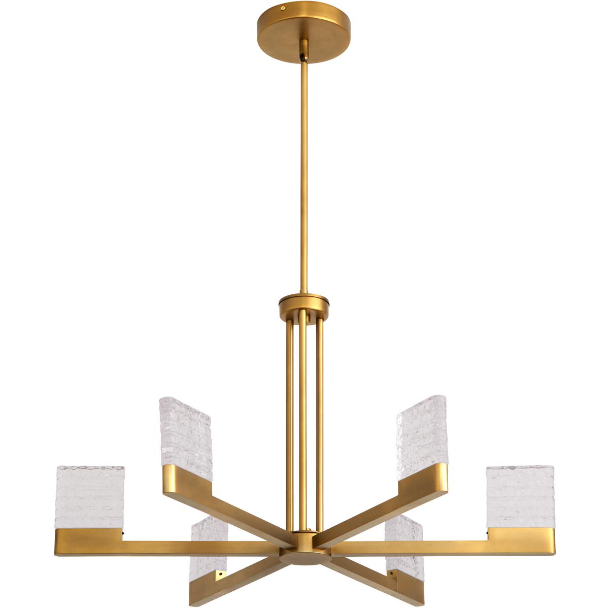 Oxygen Lighting 3-650-56 Gamma 6 Light 30 inch Brushed Brass Chandelier Ceiling Light