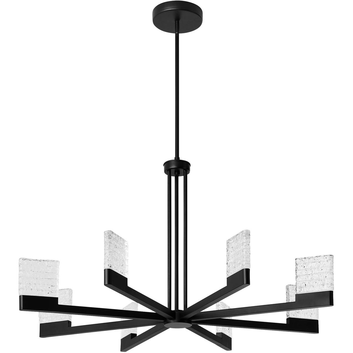 Oxygen Lighting 3-651-15 Gamma 8 Light 36 inch Black Chandelier Ceiling Light