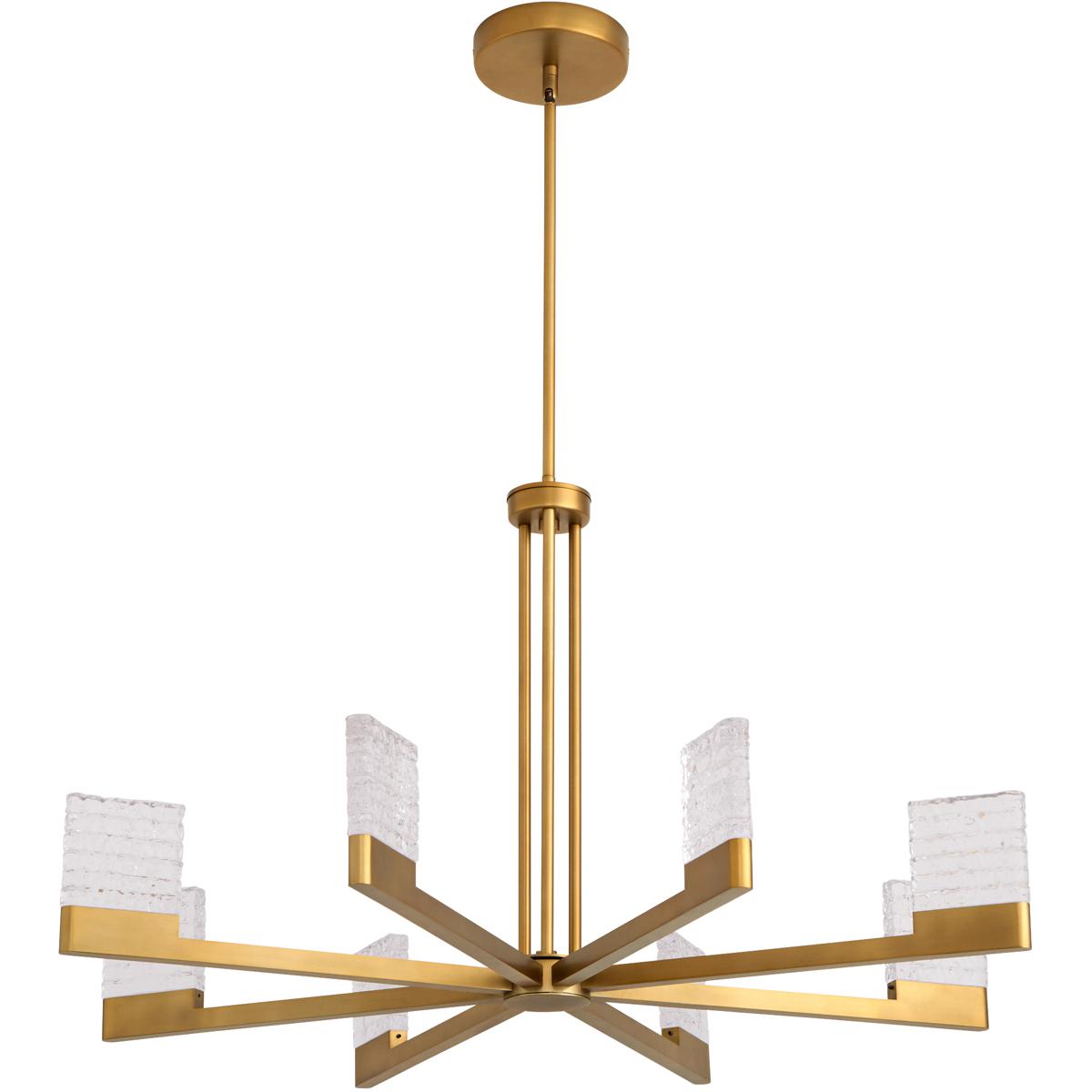 Oxygen Lighting 3-651-56 Gamma 8 Light 36 inch Brushed Brass Chandelier Ceiling Light