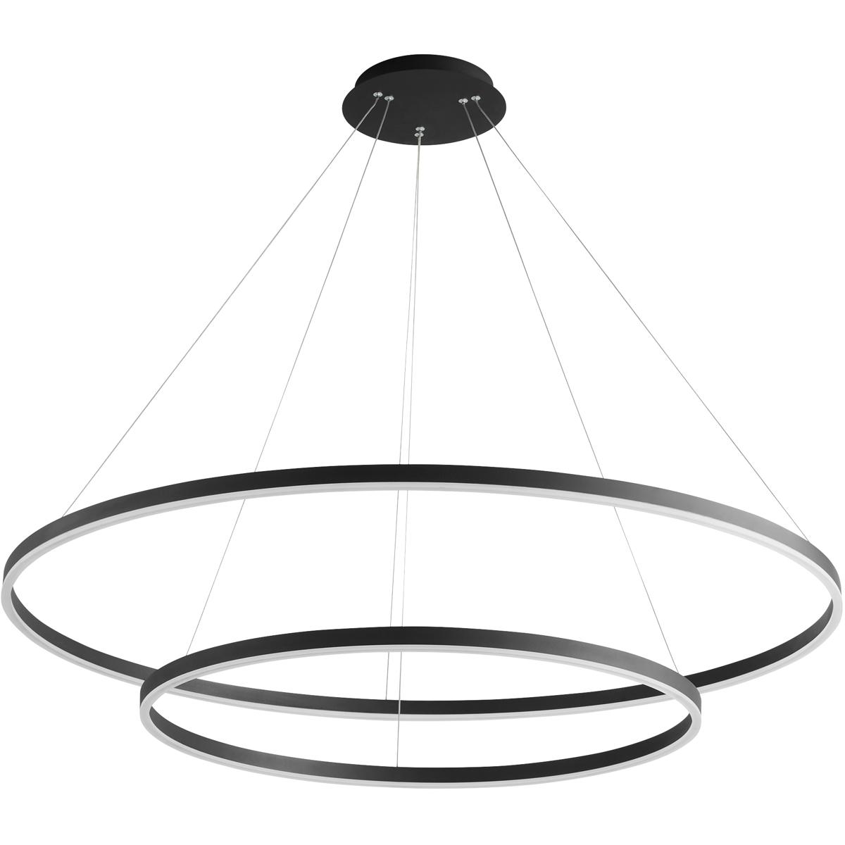 Oxygen Lighting 3-6548-15 Circulo 2 Light 48 inch Black Pendant Ceiling Light