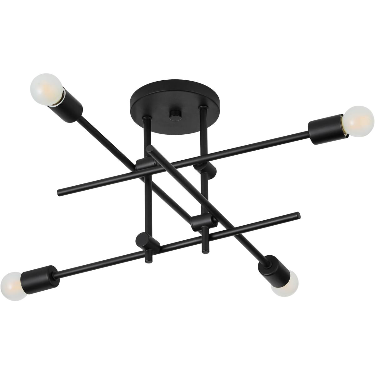Oxygen Lighting 3-696-15 Mika 4 Light 20 inch Black Semi-Flush Mount Ceiling Light