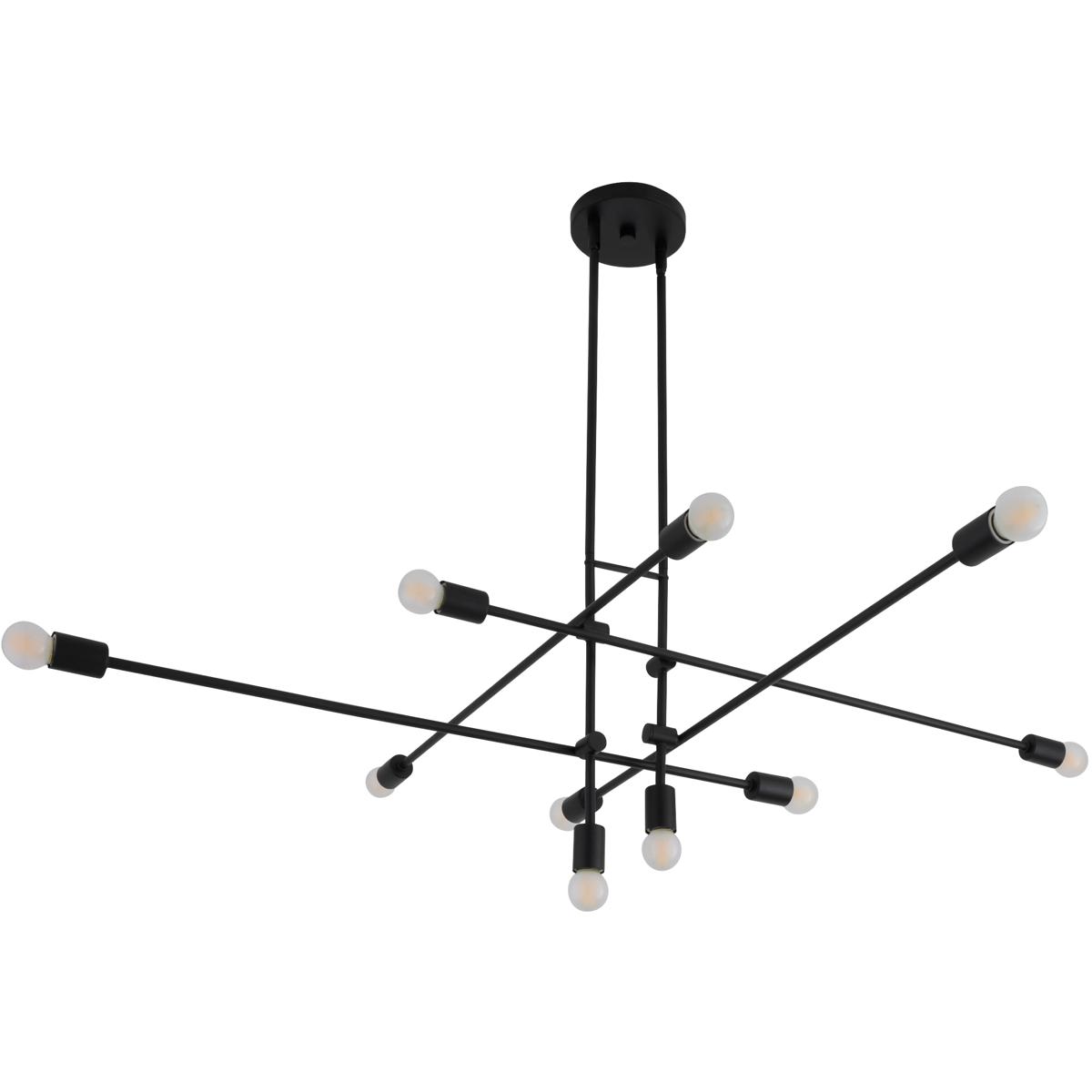Oxygen Lighting 3-697-15 Mika 10 Light 49.25 inch Black Chandelier Ceiling Light