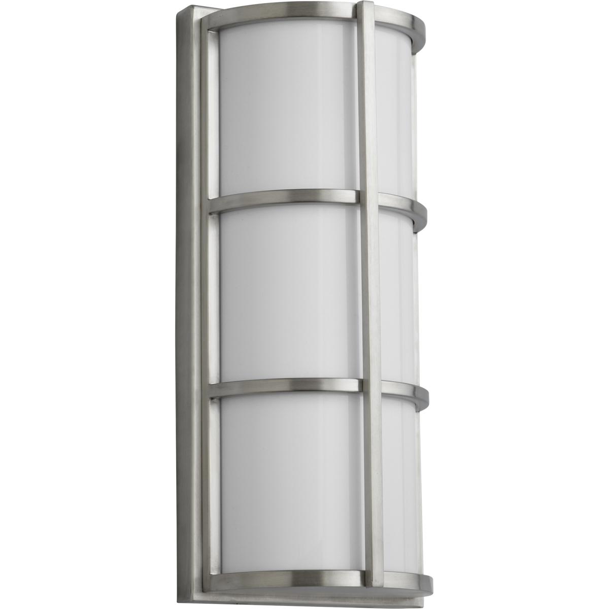 Oxygen Lighting 3-712-224-EM Leda 1 Light 16.5 inch Satin Nickel Outdoor Wall Light in 3000K