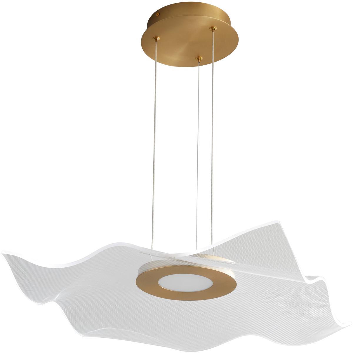 Oxygen Lighting 3-808-40 Medusa LED 20 inch Aged Brass Pendant Ceiling Light