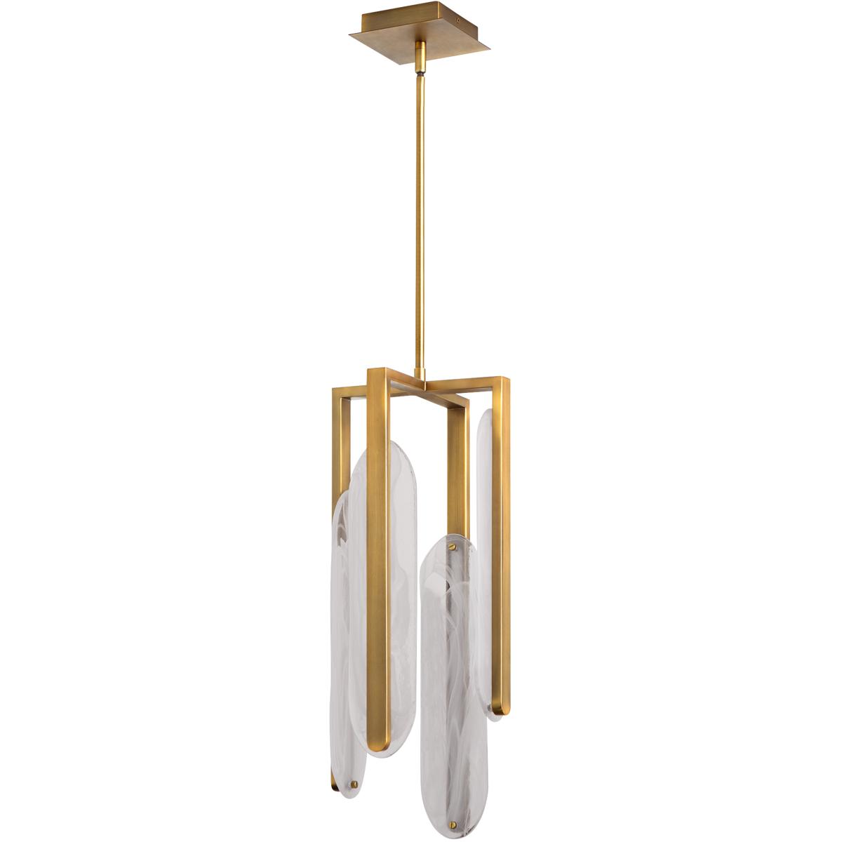 Oxygen Lighting 3-8145-56 Avian 4 Light 10 inch Brushed Brass Pendant Ceiling Light