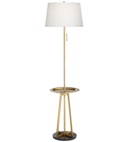 Pacific Coast 80N20 Richmond 66 inch 150.00 watt Antique Brass Plated Floor Lamp Portable Light, with Tray and USB Port photo