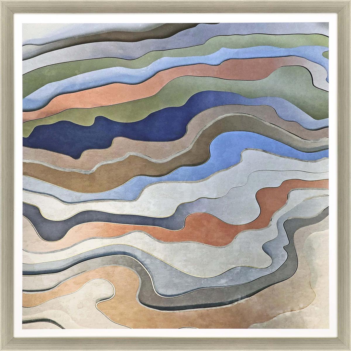 Paragon 13804 Abstract Multi and Green and Blue and Gray Framed Art