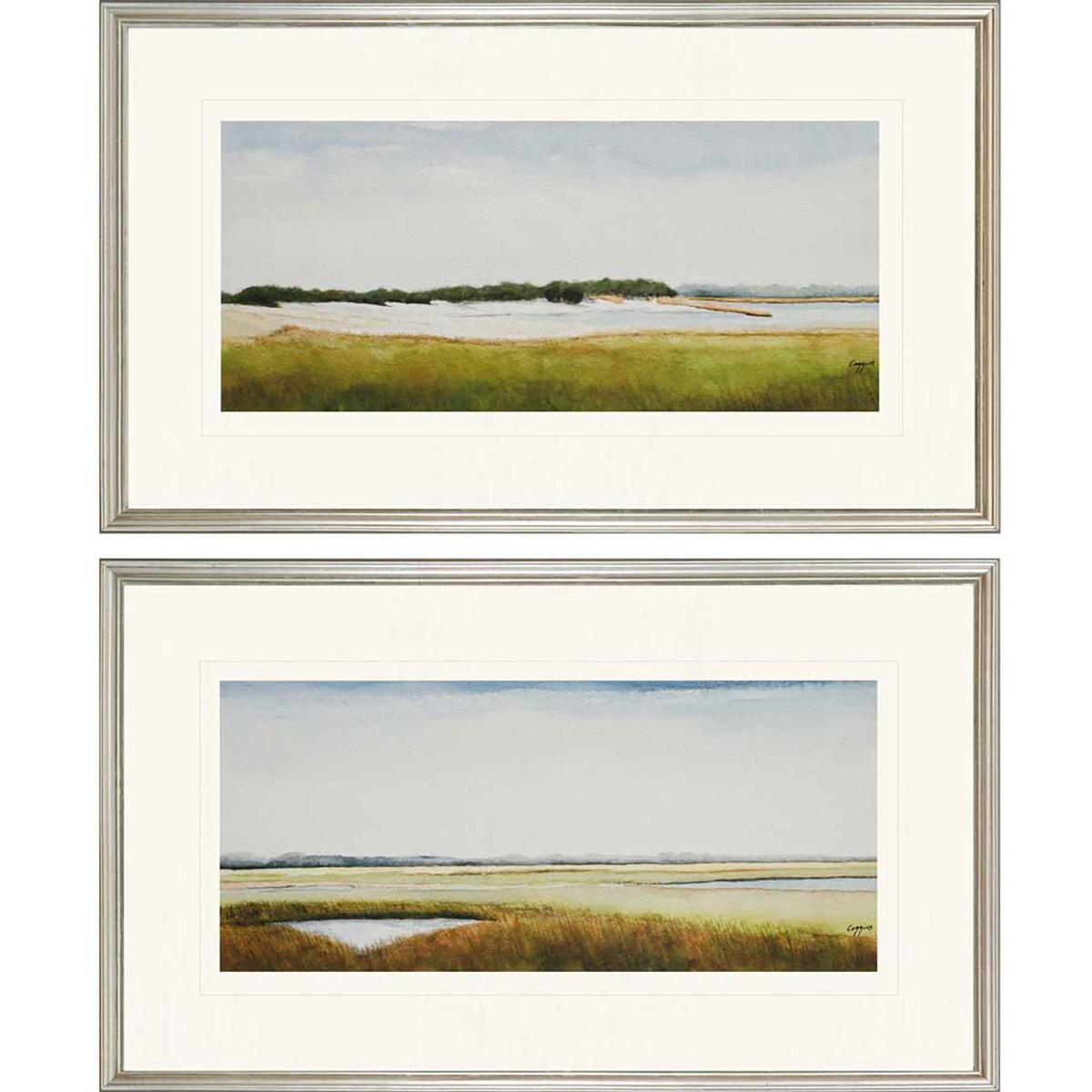 Paragon 1433 Marshlands 1433 Blue and Green and White and Brown Framed Art