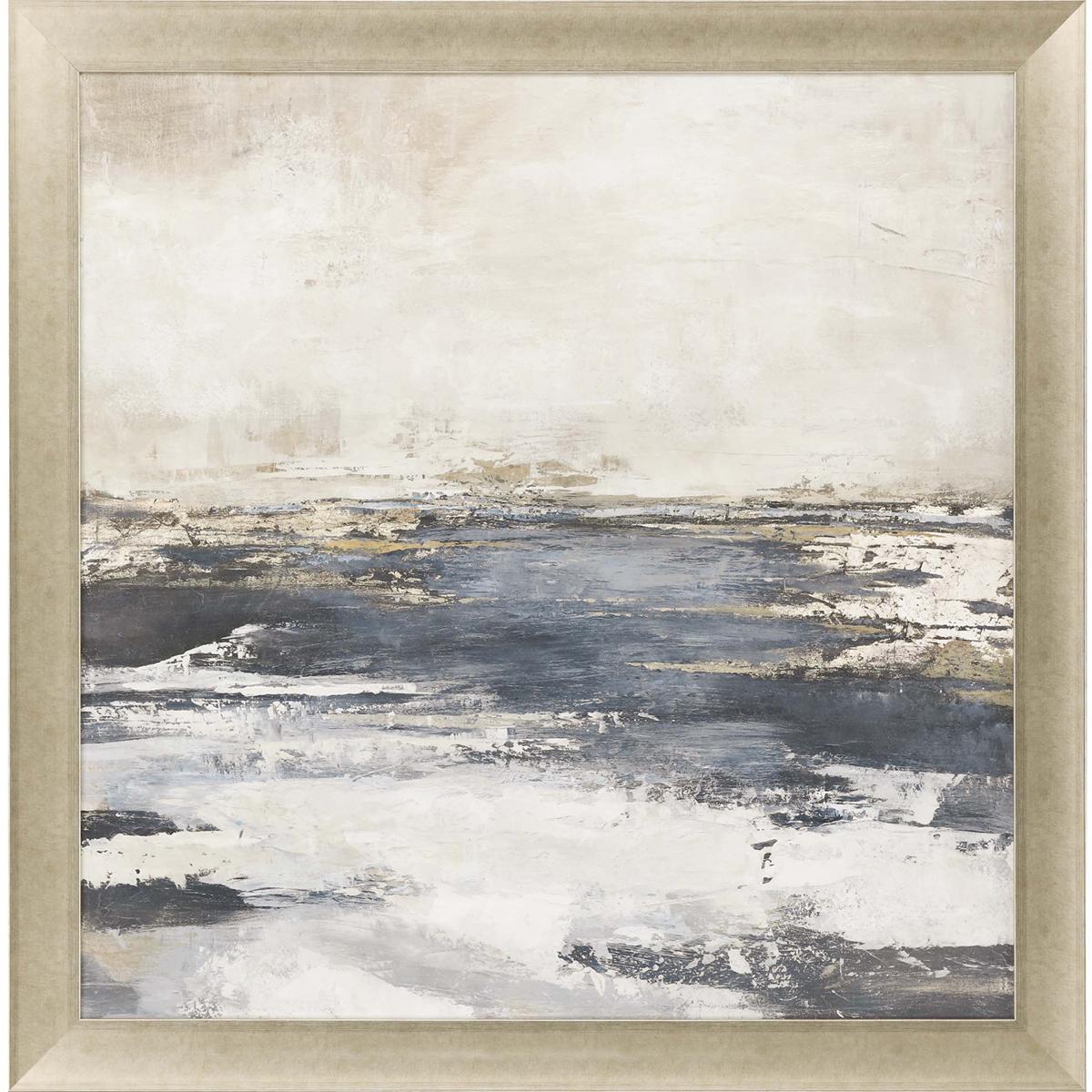 Paragon 14722 Abstract Blue and Beige and White and Brown Framed Art