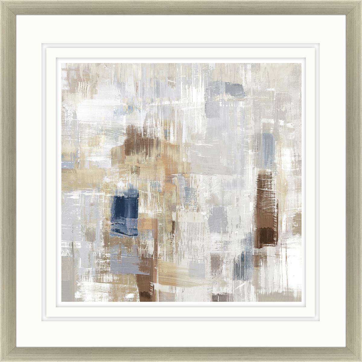 Paragon 15583 Cosmic Rush / Storm Rush White and Beige and Blue and Brown Framed Art