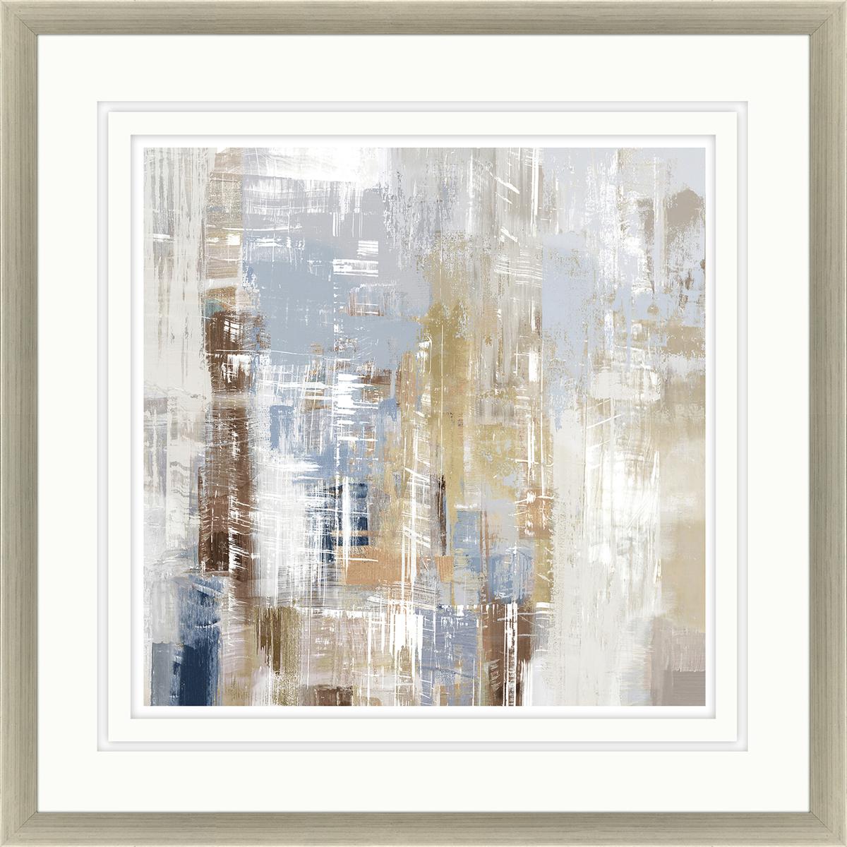 Paragon 15584 Cosmic Rush / Storm Rush White and Beige and Blue and Brown Framed Art