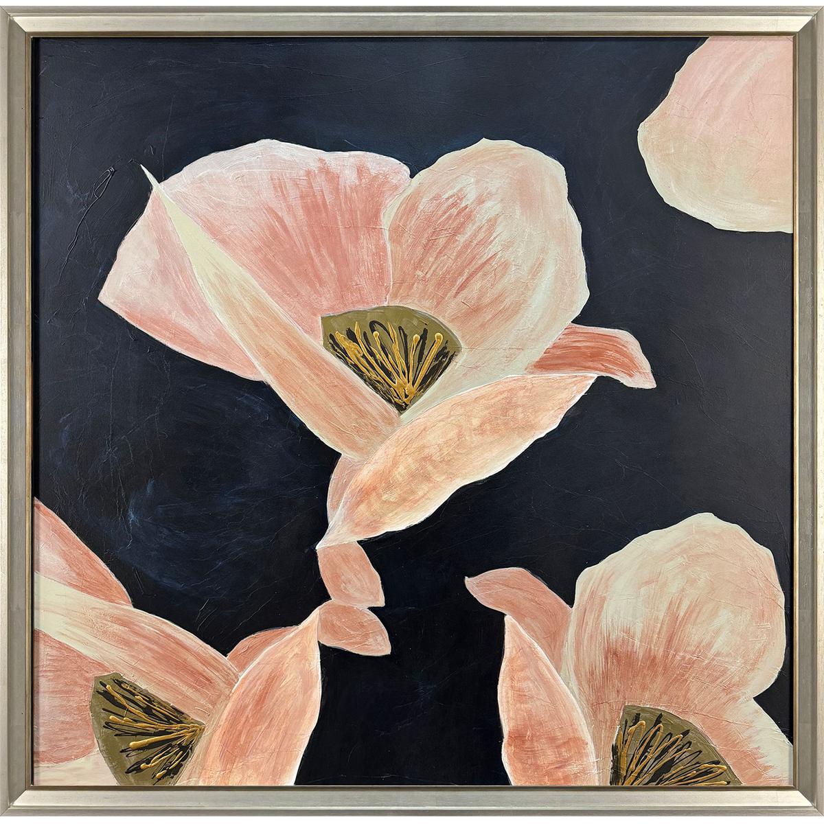 Paragon 22022 Poppy Perfection Pink and Blue and Black and White Framed Art, The Studio