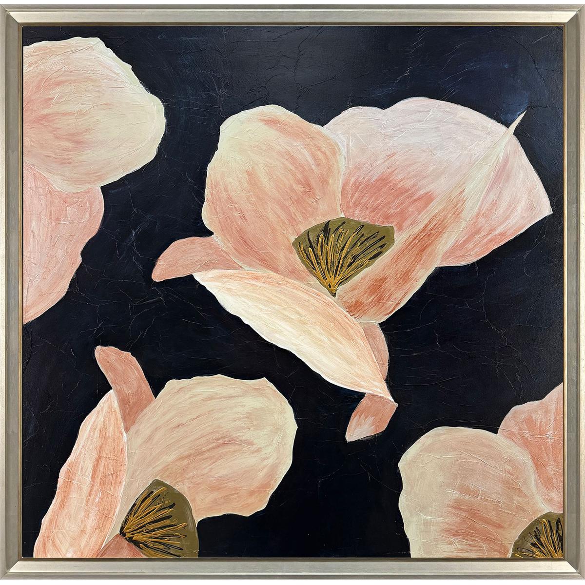 Paragon 22023 Poppy Perfection Pink and Blue and Black and White Framed Art, The Studio