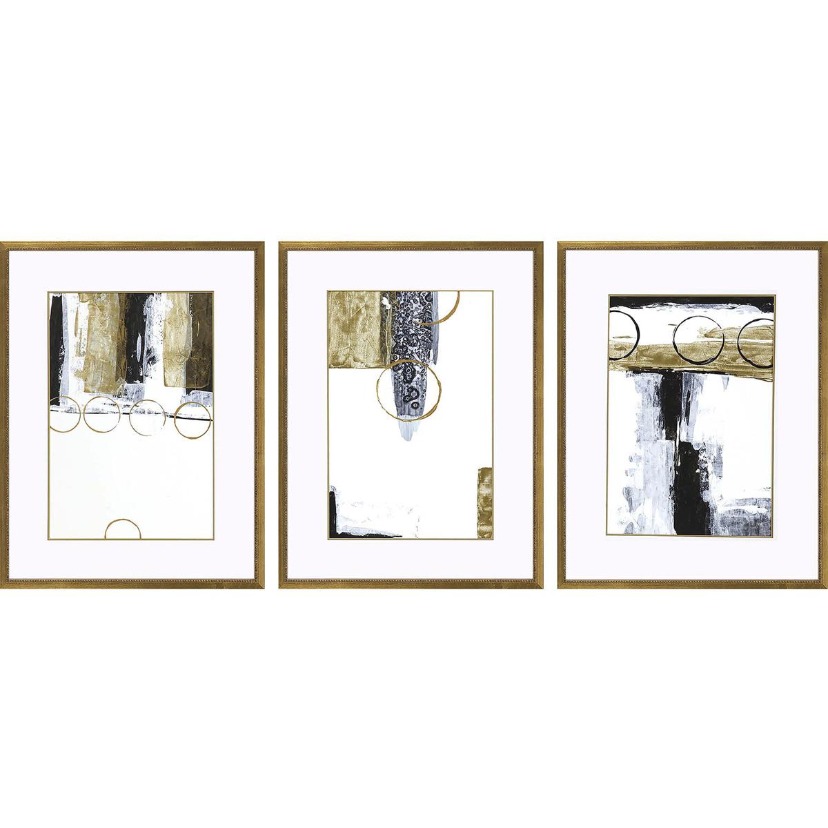 Paragon 22606 Neo Moderne White and Metallic and Brown Framed Art, The Studio