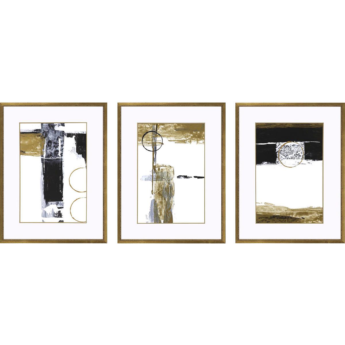 Paragon 22607 Neo Moderne White and Metallic and Brown Framed Art, The Studio