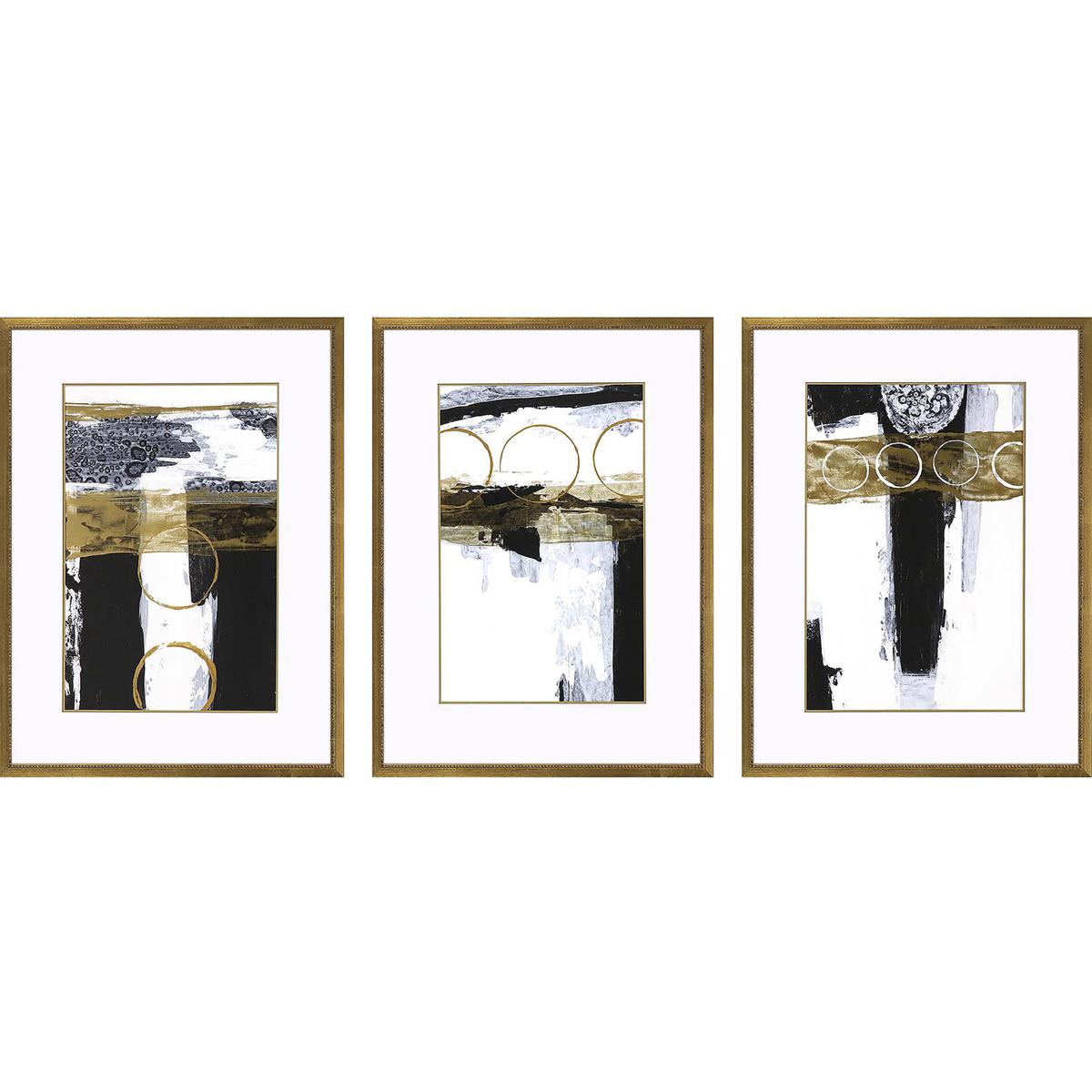 Paragon 22608 Neo Moderne White and Metallic and Brown Framed Art, The Studio