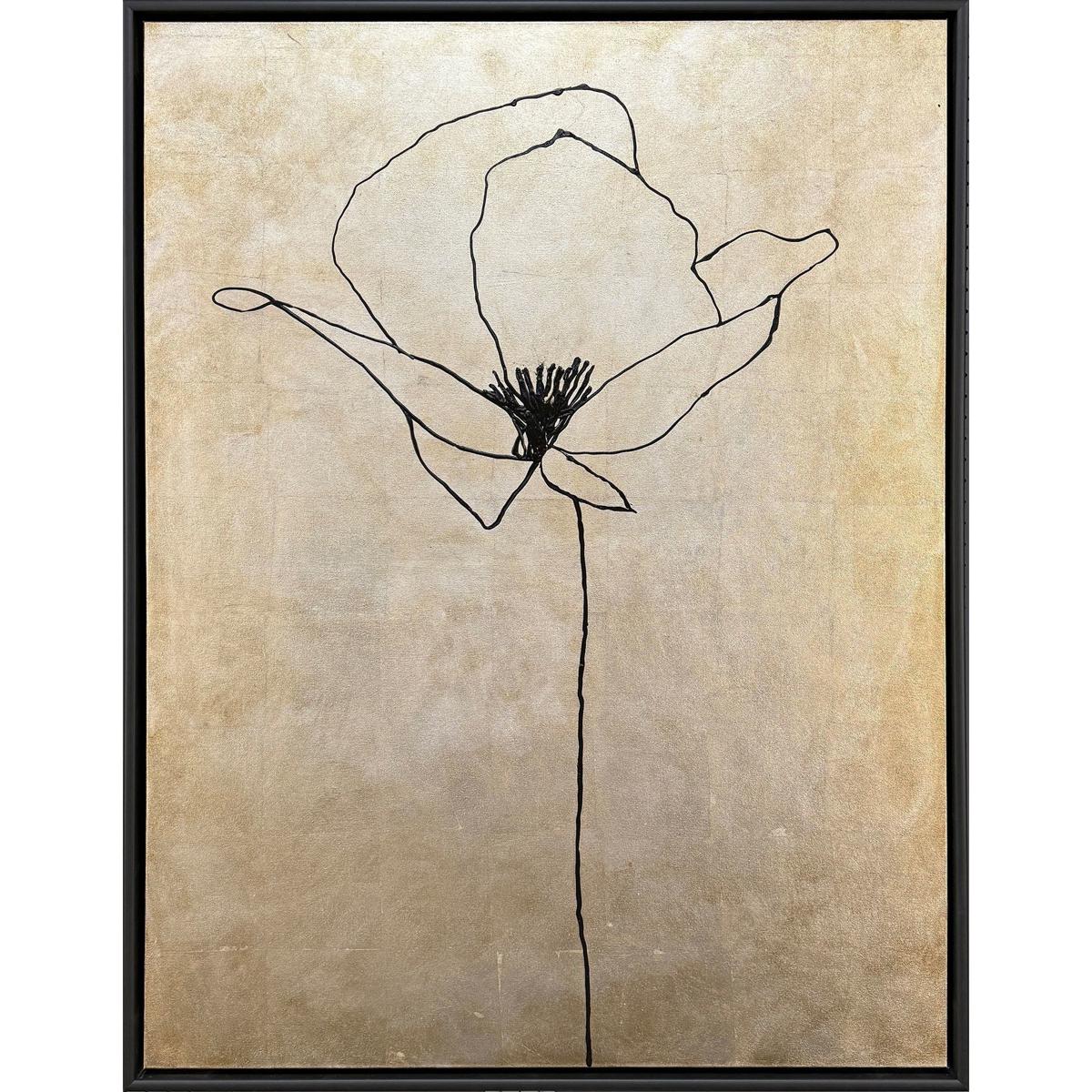 Paragon 22947 Silver Poppies Brown and Metallic Canvas The Studio