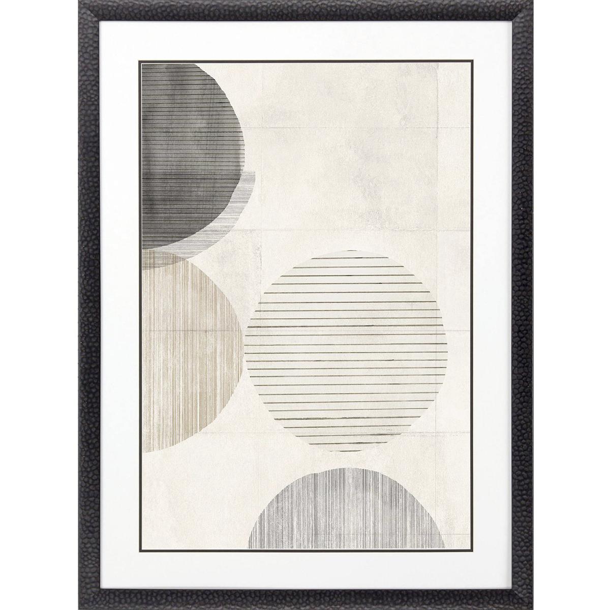 Paragon 31735 Stitched Spheres Gray and Black and Beige and Neutral Framed Art