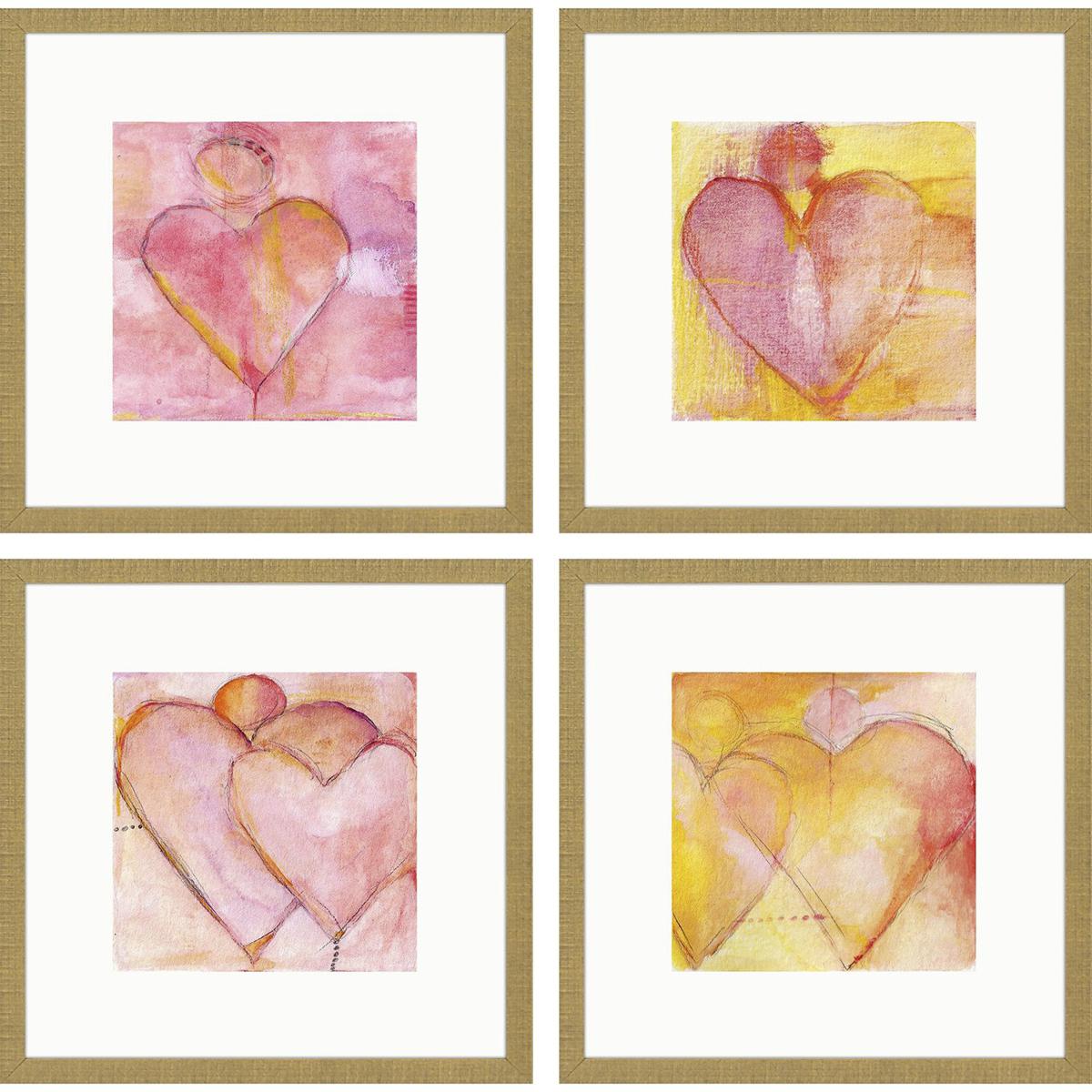 Paragon 31949 Heart of Hearts Pink and Orange and Red and Yellow Framed Art