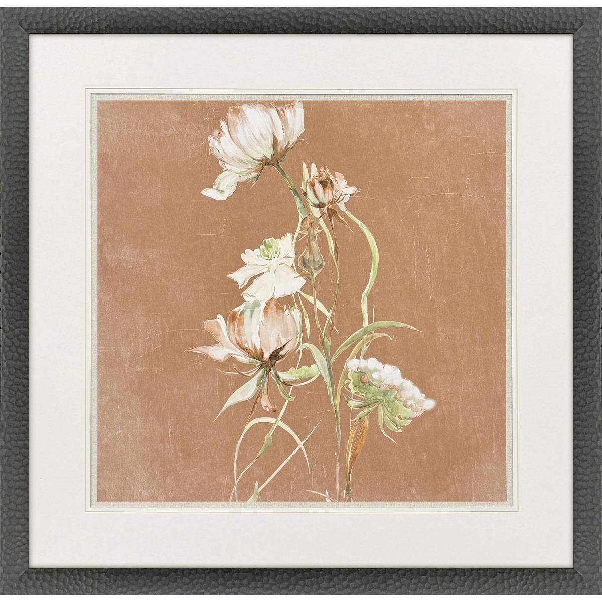 Paragon 32276 Wildflowers I, II & III White and Brown and Green and Rust Framed Art