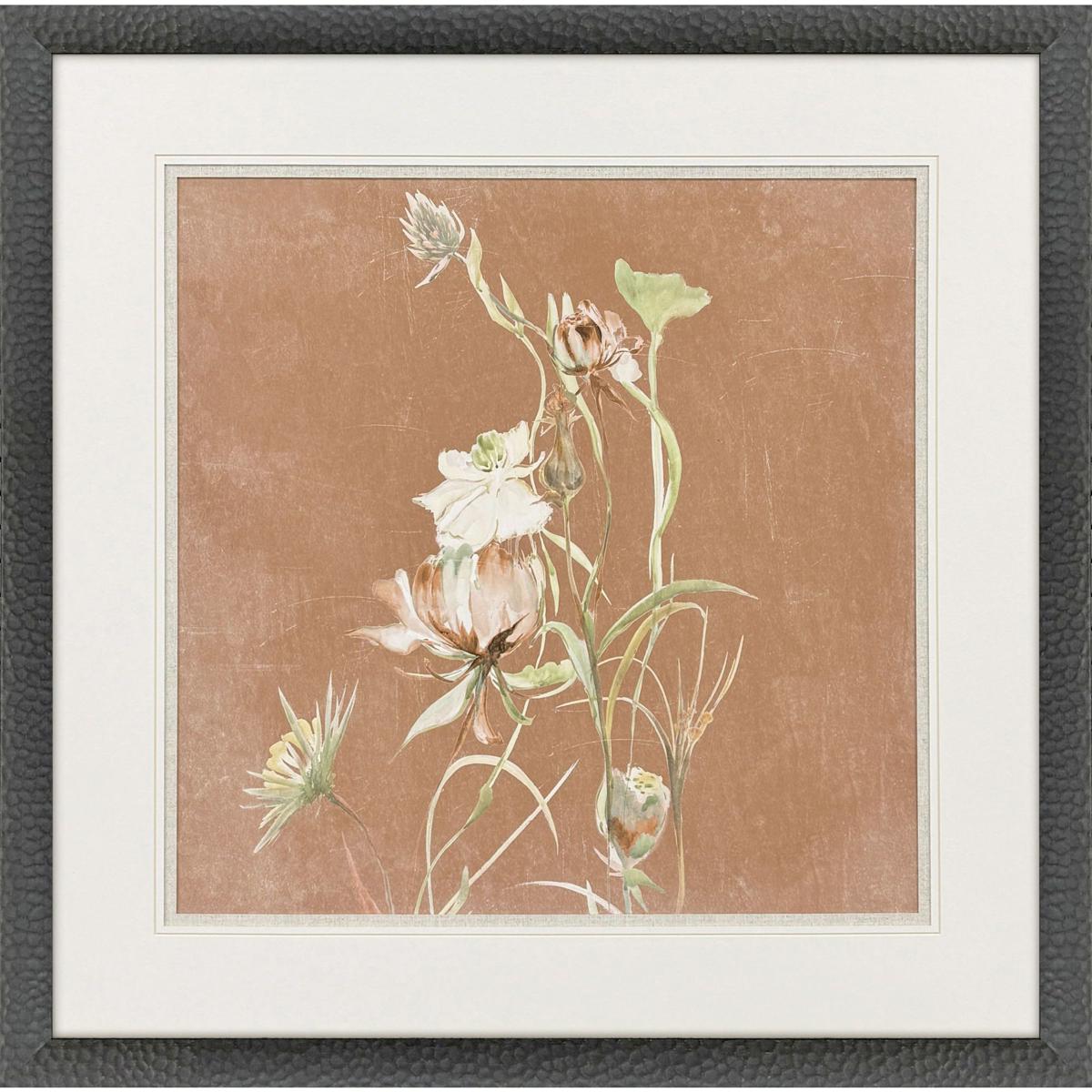 Paragon 32277 Wildflowers I, II & III White and Brown and Green and Rust Framed Art