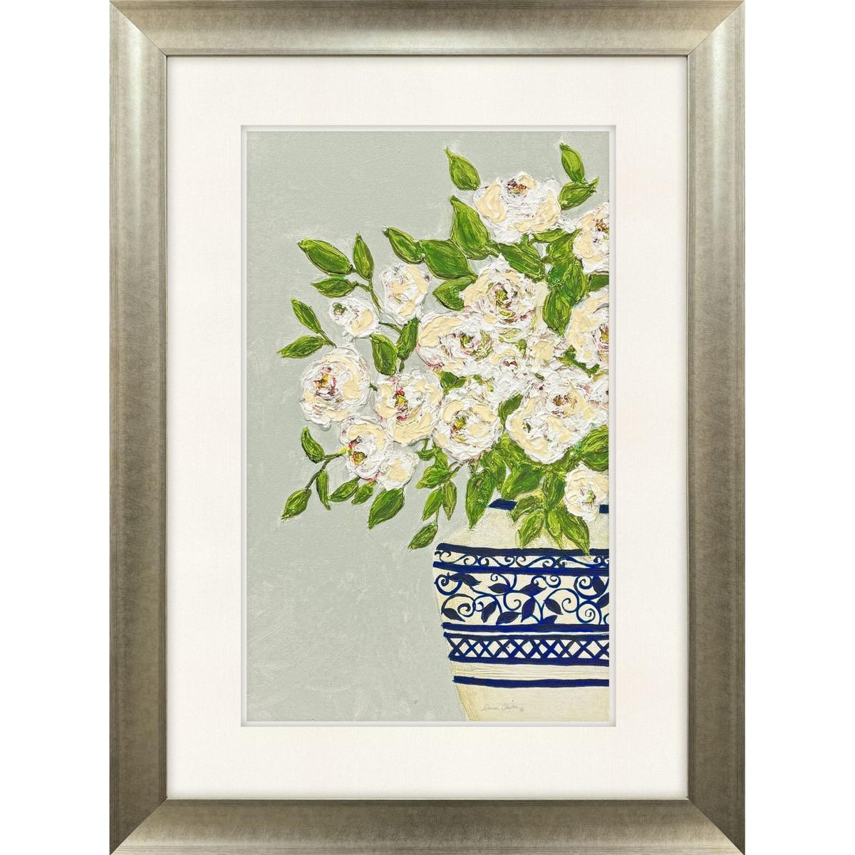Paragon 32362 Floral Balance Blue and Green and Multi and White Framed Art