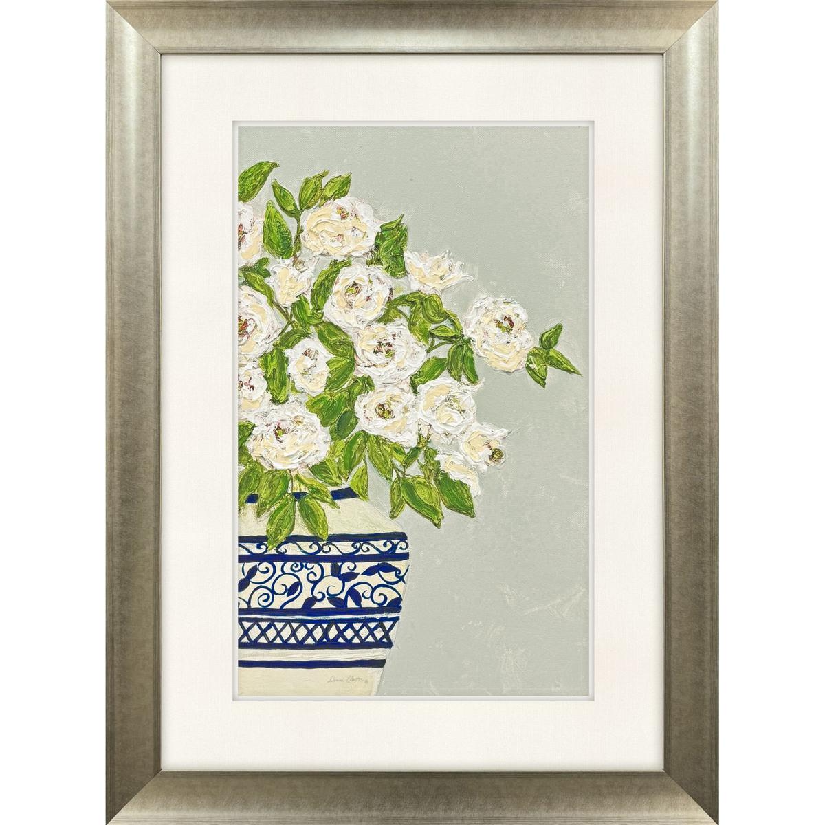 Paragon 32363 Floral Balance Blue and Green and Multi and White Framed Art
