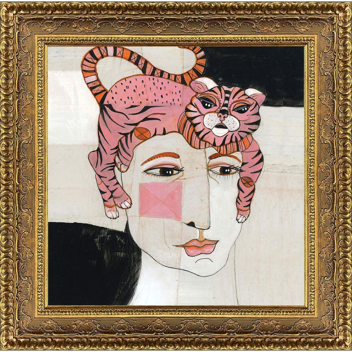 Paragon 33206 Paragon Pink and Beige and Black and White Framed Art