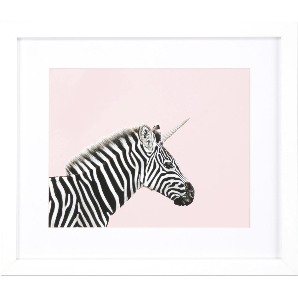 Paragon 46983 Giraffe Pop / Zebra Corn Pink and Turquoise and Black and White Framed Art, Propac