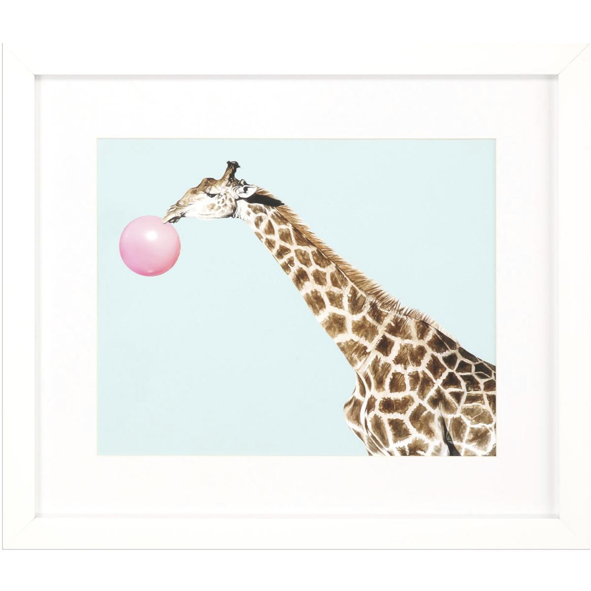 Paragon 46984 Giraffe Pop / Zebra Corn Pink and Turquoise and Black and White Framed Art, Propac