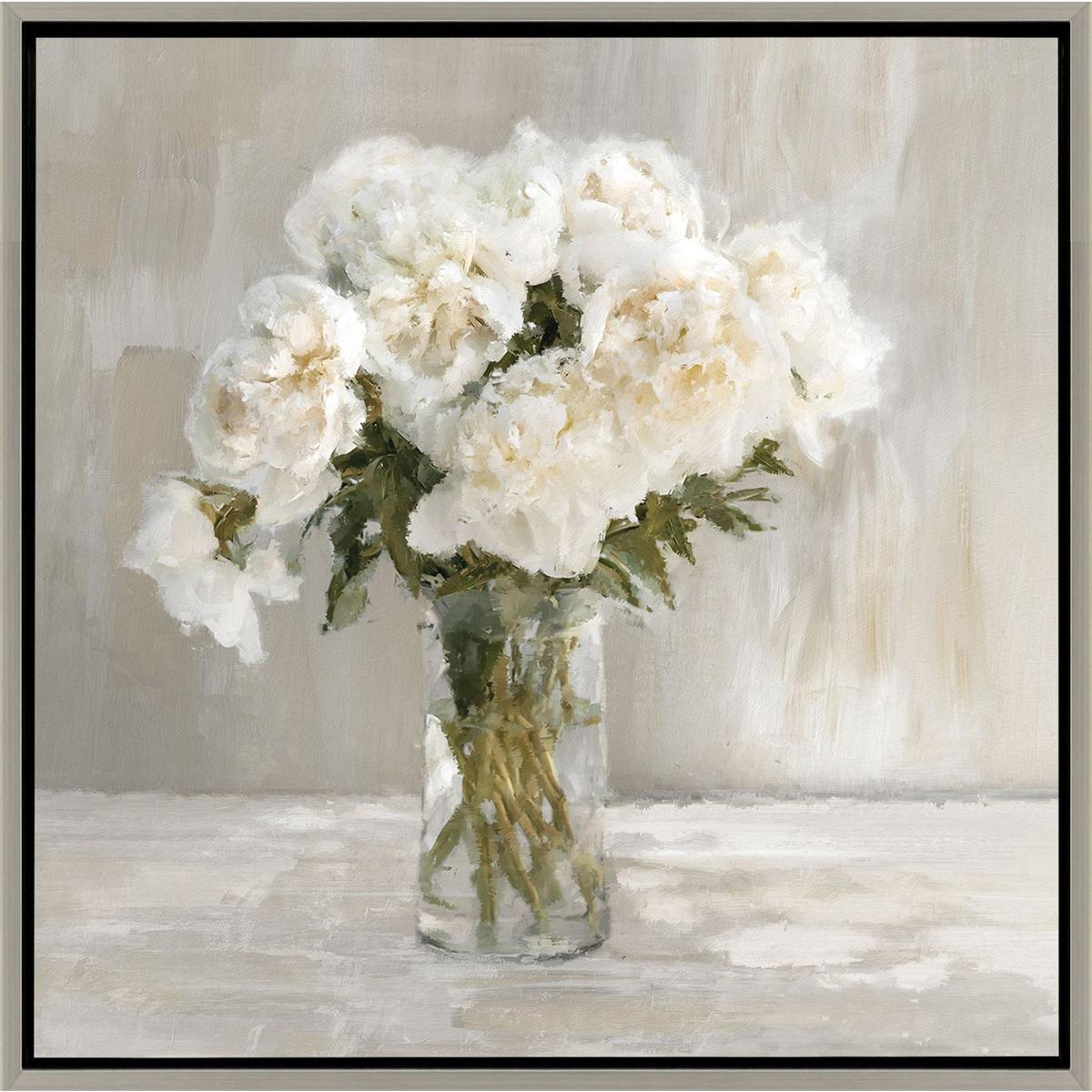 Paragon 47283 White Flower Bouquet White and Multi and Green and Brown Canvas, Propac
