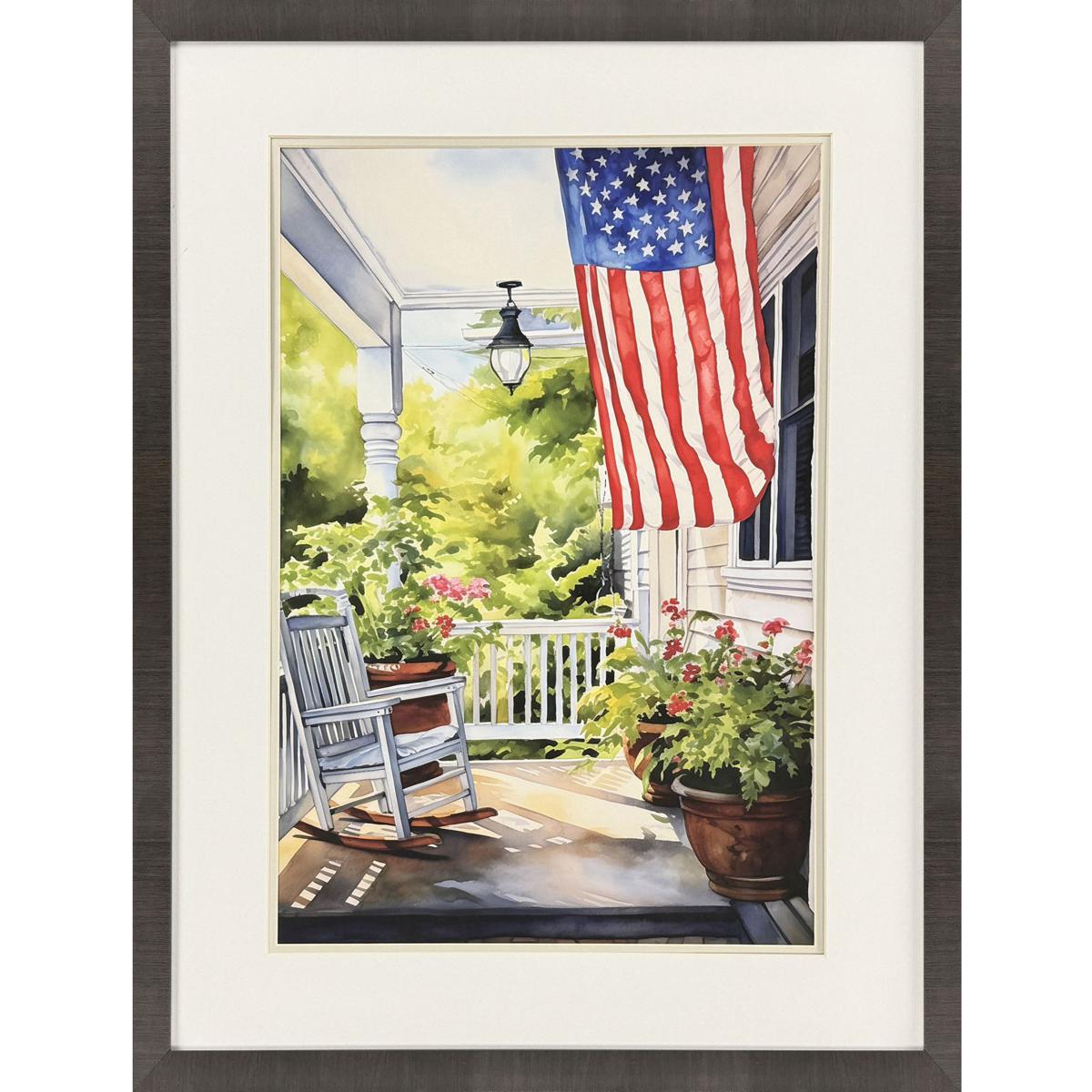 Paragon 47297 Vintage Porch Blue and Green and Red and Brown Framed Art Propac
