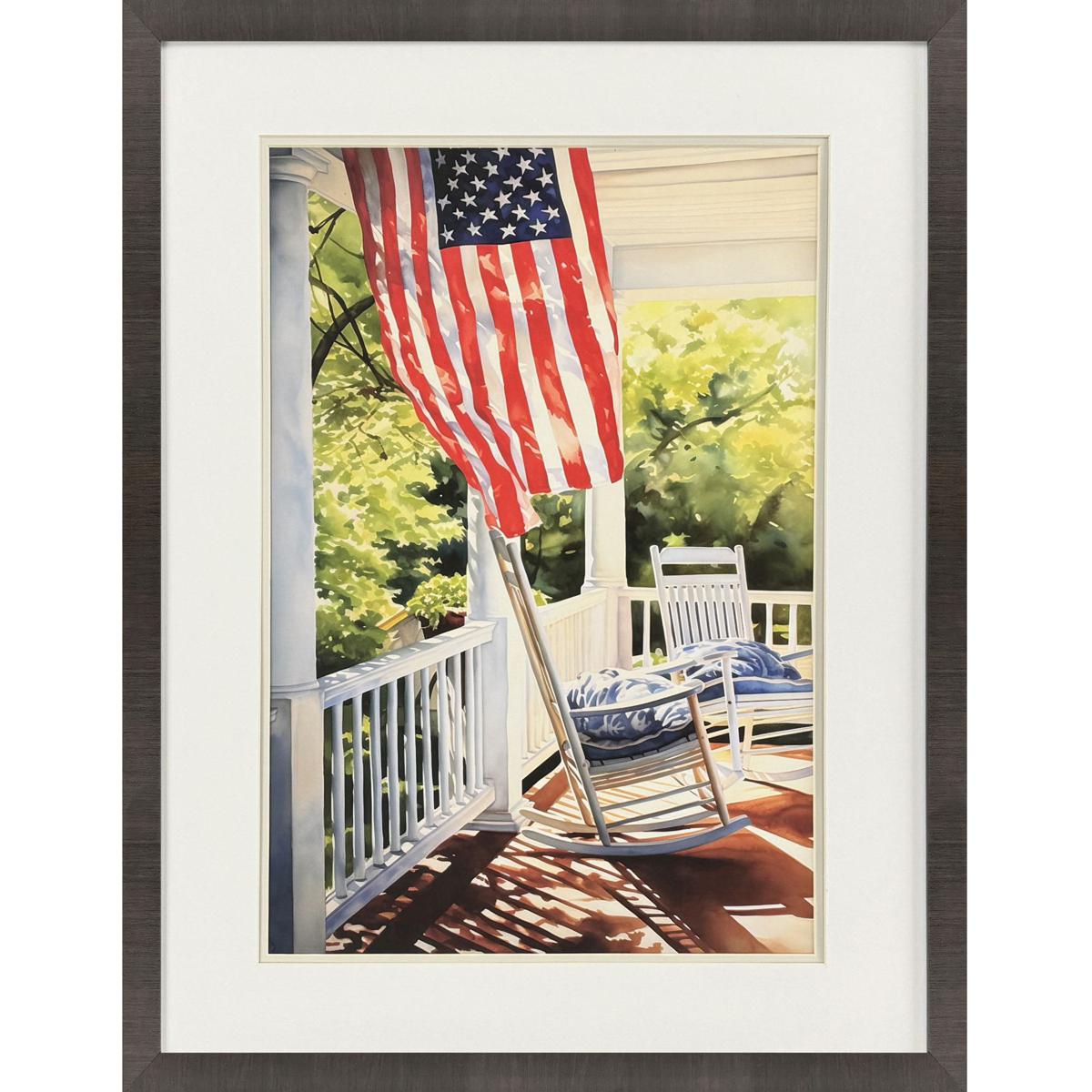 Paragon 47298 Vintage Porch Blue and Green and Red and Brown Framed Art Propac