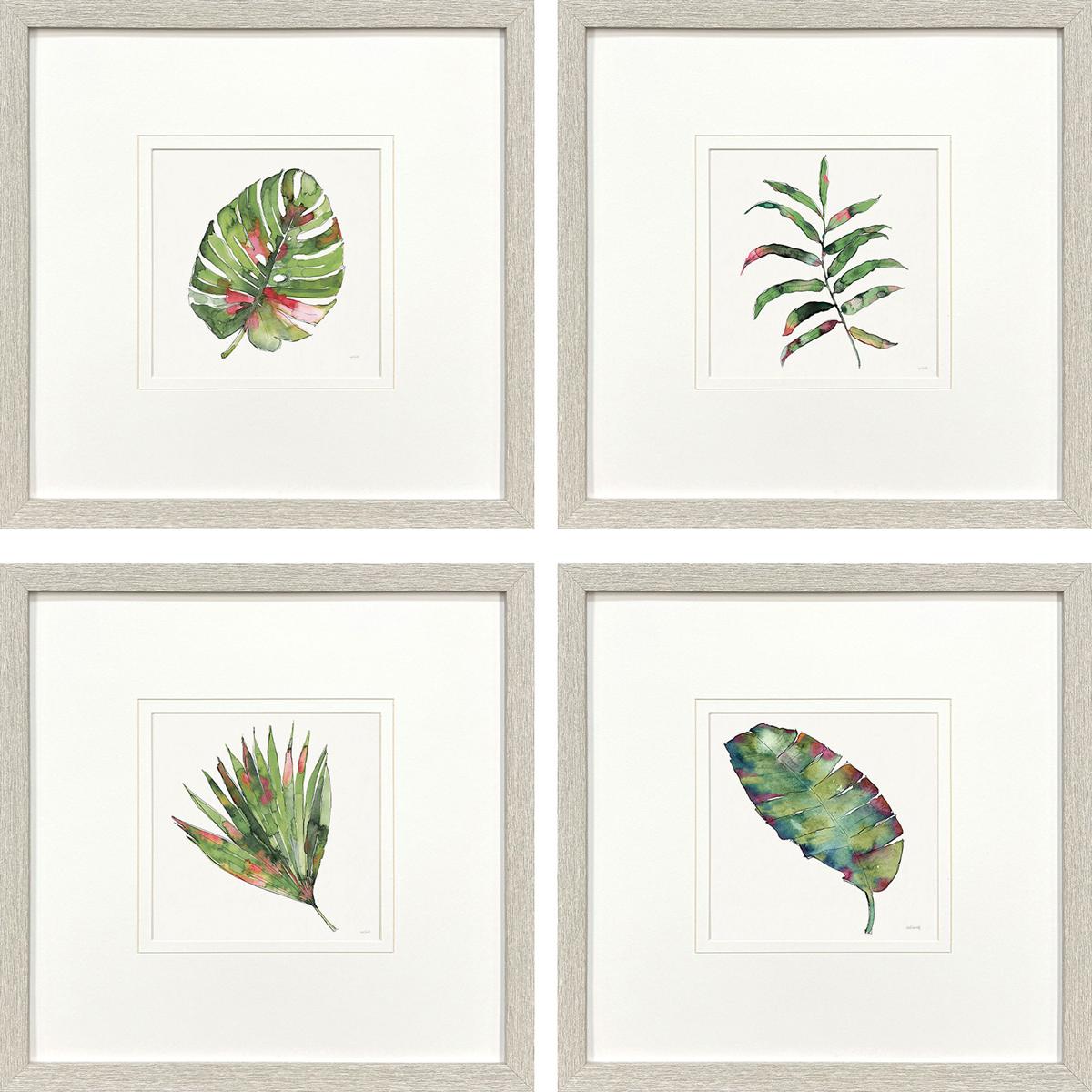 Paragon 47530 Palm Springs Leaves Green and Red and Pink and Purple Framed Art, Propac