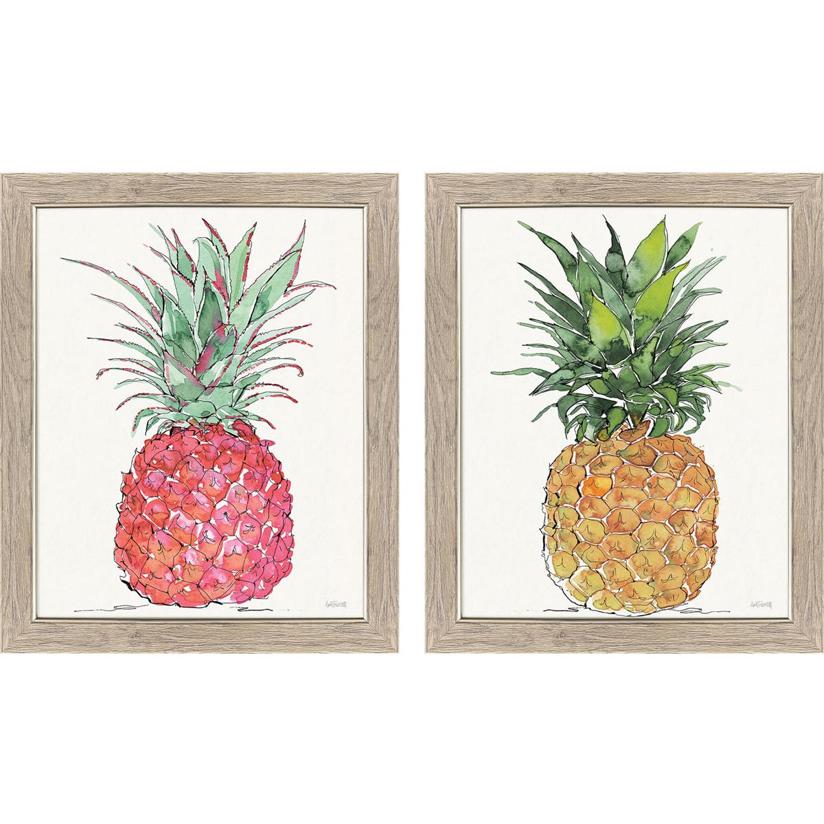 Paragon 47531 Palm Pineapplies Green and Red and Pink and Purple Framed Art, Propac