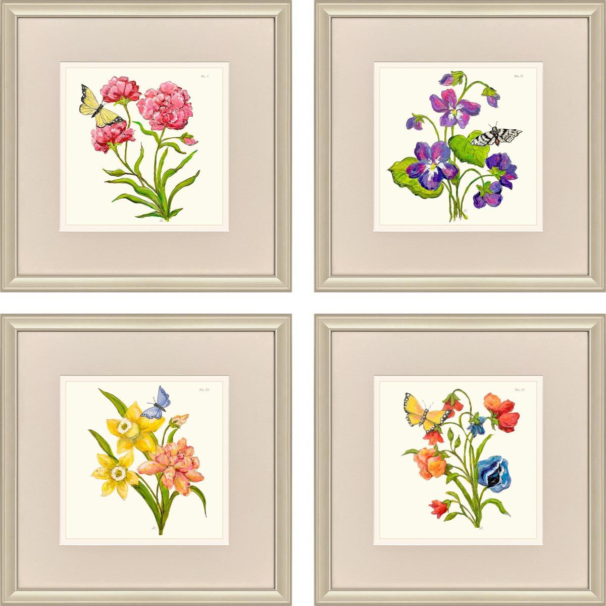 Paragon 47665 Fleur Melange Green and Red and Pink and Yellow Framed Art, Propac