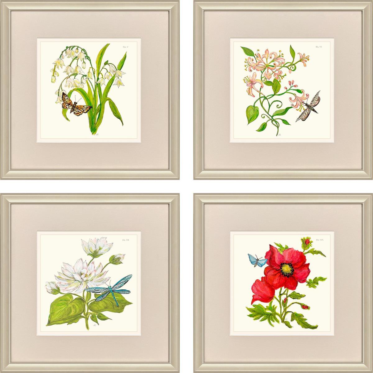 Paragon 47666 Fleur Melange Green and Red and Pink and Yellow Framed Art, Propac