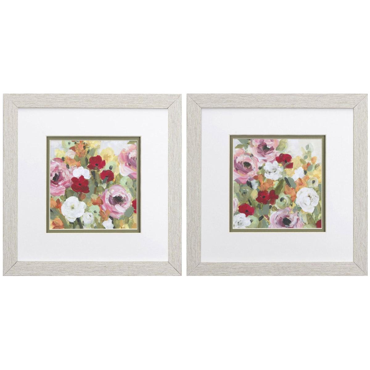 Paragon 48463 Florals Green and Pink and Yellow and Red Framed Art, Propac