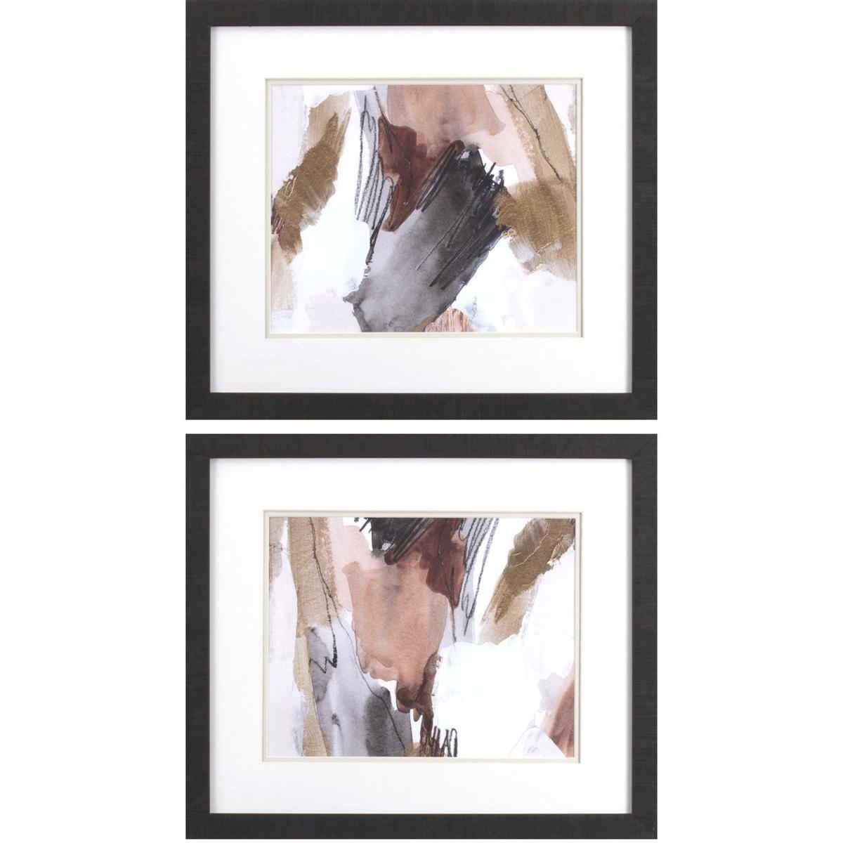 Paragon 48483 Antique Gold Black and White and Neutral and Pink Framed Art, Propac