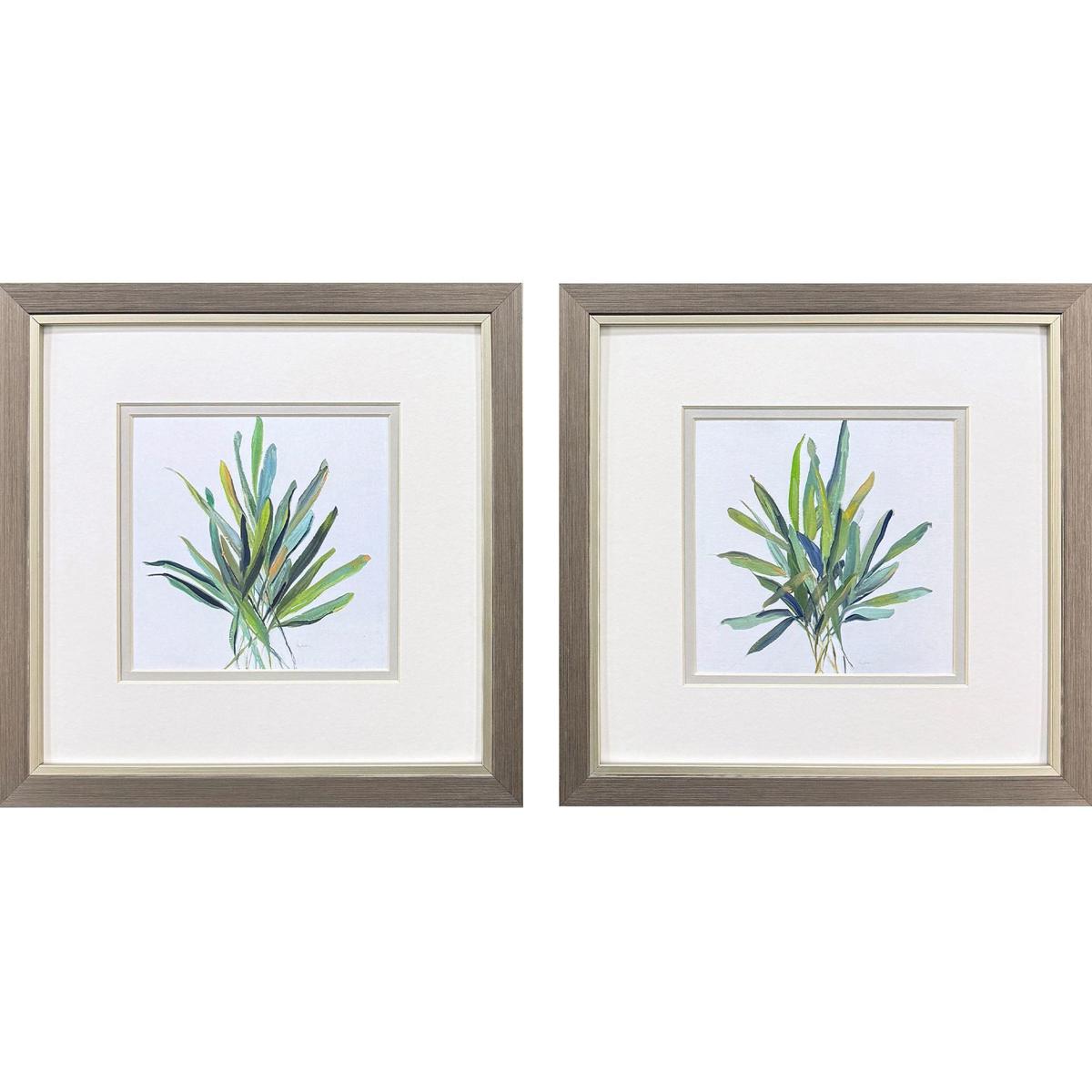 Paragon 48740 Tropical Leaves Square Green and Turquoise and Blue and Teal Framed Art, Propac