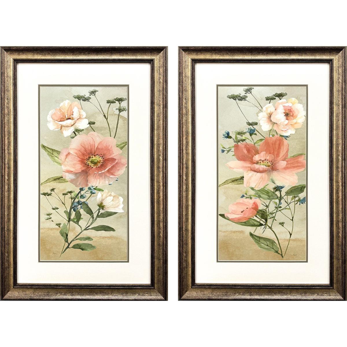 Paragon 48799 Antique Floral Pink and Beige and Green Framed Art, Propac