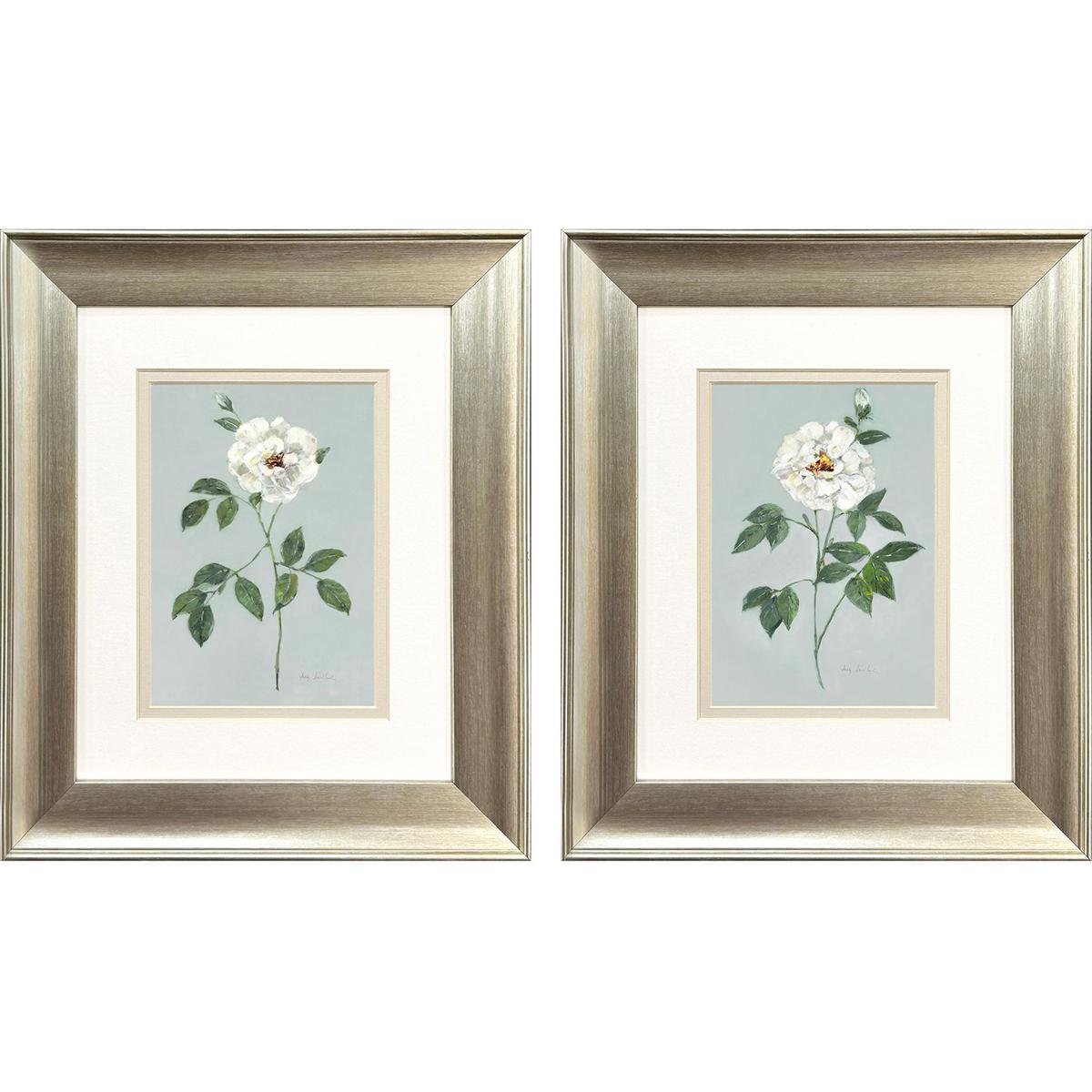 Paragon 48808 Rose Beauty Blue and Green and White Framed Art, Propac