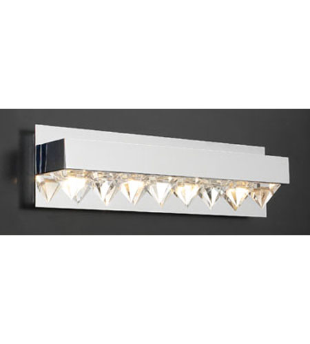 PLC Lighting Crysto Vanity in Polished Chrome with Clear Glass 18164-PC photo