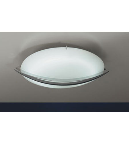 PLC Lighting Enzo Flush Mount in Satin Nickel with Acid Frost Glass 21014-SN photo