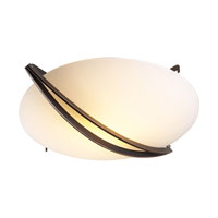 PLC Lighting Enzo Flush Mount in Oil Rubbed Bronze with Acid Frost Glass 21014-ORB photo thumbnail