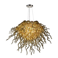 PLC Lighting Elixir Chandelier in Polished Chrome with Amber Glass 23616-PC-AMBER photo thumbnail