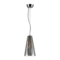 PLC Lighting Balios Mini Pendant in Polished Chrome with Silver Leaf Glass 76011-PC-SILVER photo thumbnail