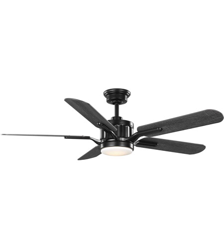 Progress P250007 031 30 Claret 54 Inch Black With Distressed Ebony Grey Weathered Wood Blades Ceiling Fan - 30 Inch Ceiling Fan With Light Black